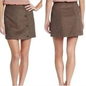 Prana Nickey Wool Blend Wrap Mini Skirt,size 10,Preppy Academia SchoolGirl Chic